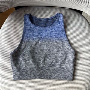 lululemon athletica Blue and Gray Crop Top